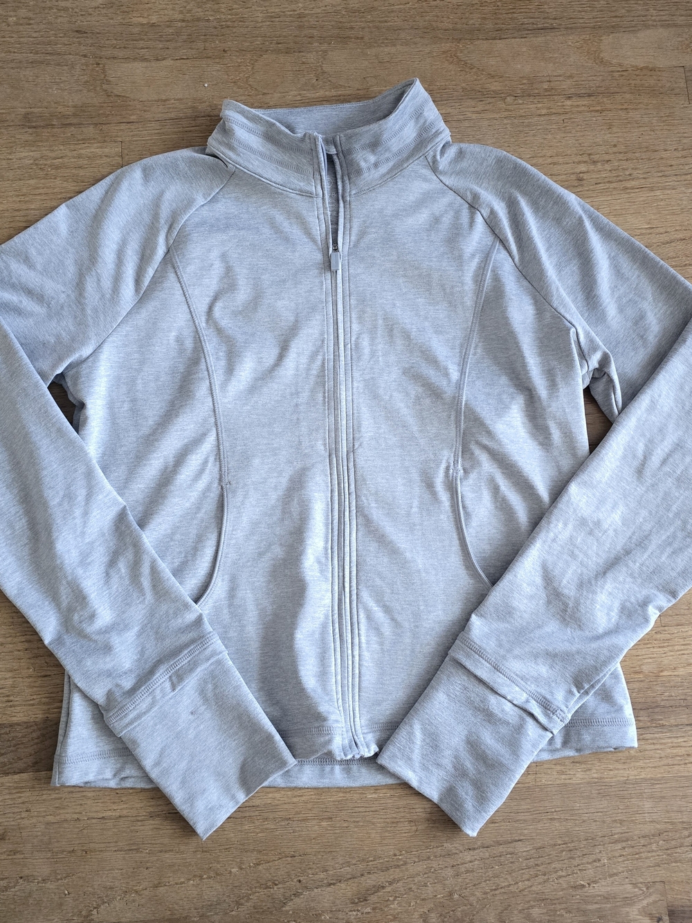 Sweaty Betty Light Gray Zip-Up Utility Jacket